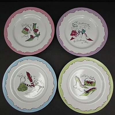 Lote De 4 Carteras Zapatos Rosanna Moda Navidad 8" Platos Ensalada Foto 1 de 4