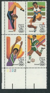 Scott # C-101/4...28 Cent...Air Mail...Olympics...Plate Block - Picture 1 of 1