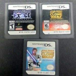 Nintendo DS game: Star Wars The Force Unleashed And 2 Clone Wars Games - Picture 1 of 9