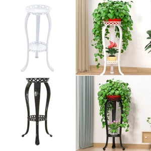 2 Tier Plant Stand Flower Pot Rack Shelf Planter Display Holder Indoor & Outdoor - Picture 1 of 31