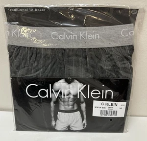 Vintage 90er Calvin Klein Boxer Logo Trim schwarz grau gestreift Gr. 36 NEU NOS - Bild 1 von 9