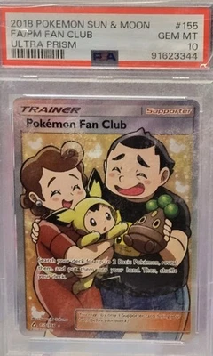 2018 POKEMON SUN & MOON ULTRA PRISM #155 FULL ART/POKEMON FAN CLUB PSA 10 - Image 1 of 2