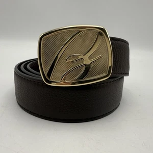 Brioni Belt Brown Leather Gold Brass Buckle Handmade In Italy Size 110/42 - Picture 1 of 12