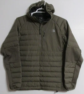 Men's The North Face Pullover Goose Down Hooded Jacket Gray/Green Size Medium - Picture 1 of 11