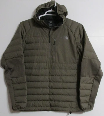 Men's The North Face Pullover Goose Down Hooded Jacket Gray/Green Size Medium - Image 1 of 4