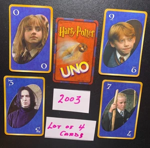 HARRY POTTER UNO 2003 Lot of 4 Blue Cards - Picture 1 of 2
