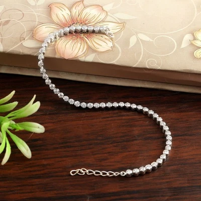 3Ct F VS Lab Grown Diamond Tennis Bracelet, 2.5mm, 14K White Gold Over, Gift for - Image 1 of 4