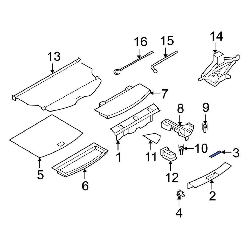 For Nissan Rogue Select 14-15 Nissan Rear Liftgate Trim Scuff Plate Cap - Image 1 of 1