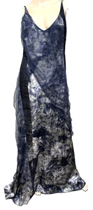 Maxi Vestido Largo Nina Ricci Pasarela Drapeado Volantes Espalda Abierta EE. UU. 6 8 / FR 40 - Imagen 1 de 5