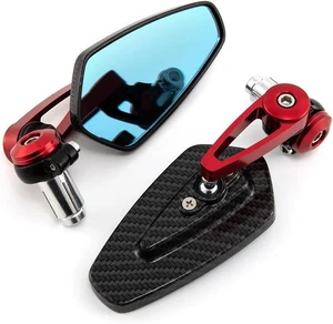 7/8'' 22mm Motorcycle End Bar Mirror Universal Foldable 7/8 inches, Red  - Bild 1 von 7