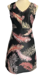 Etcetera Black Metallic Feather Cocktail Dress V-Neck Sleeveless Party Dress 2 - Picture 1 of 12