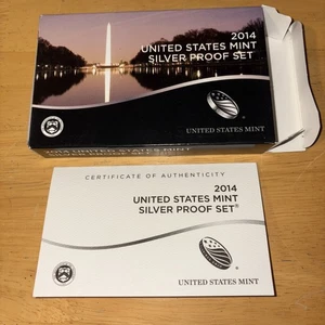 2014-S US Mint Silver Proof Set with COA & Box 14 Coins 90% United States - Picture 1 of 4