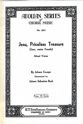 Jesu Priceless Treasure by J.S. Bach – Aeolian Series No. 2051 SATB Sacred Chora - Image 1 of 3