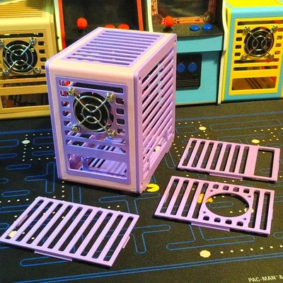 Raspberry Pi Desktop Case, Pink with Lilac Trim - Image 1 of 4
