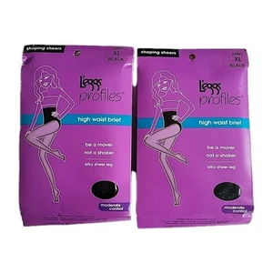 Set 2 Leggs Profile 93965 High Waist Slip Moderate Control Gr. XL transparent schwarz - Bild 1 von 10