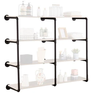 VEVOR Industrial Pipe Shelf 4 Tier 3PCS 11.8in W Wall-Mount Planks NOT Included - Picture 1 of 12