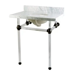 Kingston Brass KVPB30MA Templeton 30" Oval Marble Wall Mounted - Image 1 of 4