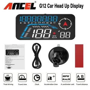 Ancel G12 Digital Coche HUD GPS Velocímetro Head Up Display Pantalla LCD Sobrevelocidad - Imagen 1 de 21