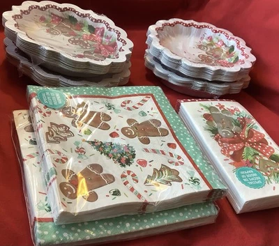 The Pioneer Woman Navidad Pan de Jengibre Cuencos de Papel (48) Servilletas (64) NUEVO SELLADO Foto 1 de 4