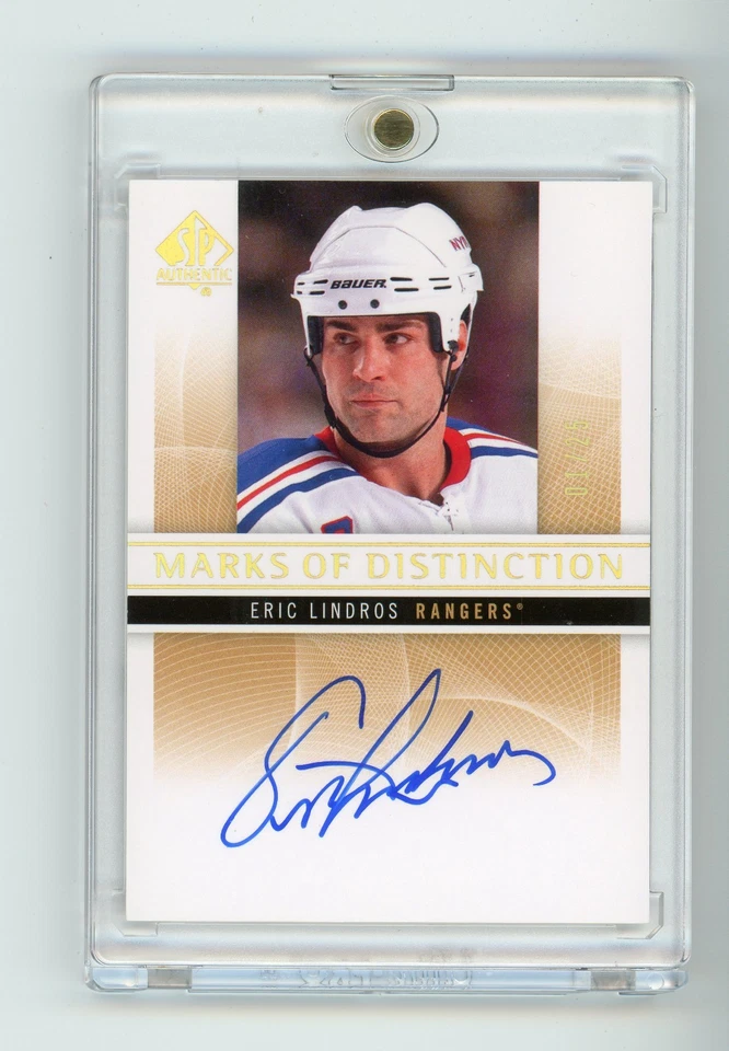 2012-13 SP AUTHENTIC MARKS OF DISTINCTION AUTO /25 ERIC LINDROS - RANGERS HOF - Image 1 of 1