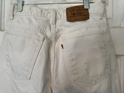 Jeans Levi's Vintage Laranja Tab 951 Ajuste Relaxado Perna Cônica Jeans Branco Feminino - Imagem 1 de 4