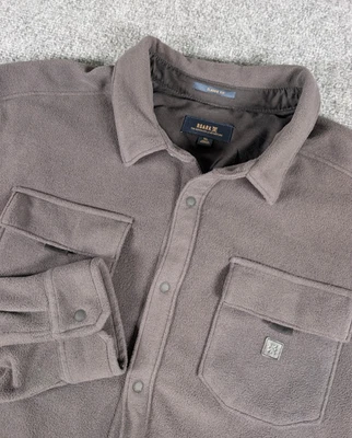 Roark Fleece Shacket Shirt Mens XL Black Long Sleeve Snap Button - Image 1 of 4