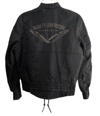 Chaqueta de equitación Harley Davidson para mujer de nailon talla mediana naranja forrada bolsillos con cremallera” Foto 1 de 4