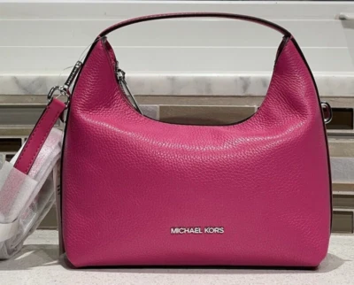 MICHAEL KORS EMBER SMALL CROSSBODY BAG SHOULDER MK DRAGONFRUIT PINK LEATHER - Image 1 of 4