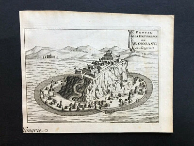 007 Antique Original 1702 castle Mukachevo Ukraine Hungary Mongast en Hongrie - Image 1 of 4