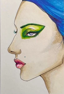 Original ACEO by Viviana Scala. Ashley in imperfect profile. Min.8/2024 - Picture 1 of 5