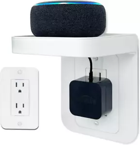 Outlet Shelf, Outlet Shelf with Cord Storage, Outlet Shelf Wall Holder, Power Pe - Picture 1 of 8