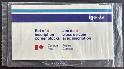 Canada 1975 Sc# 666  Sealed Set of 4 Corner Inscription Blocks MNH Olympics - Image 1 of 2