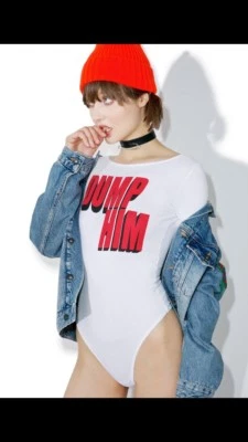 Motel Rocks Dump Him Thong Bodysuit XXS  - Image 1 of 4