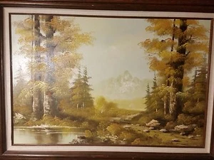 GROSSES WINSLOW SIGNIERT ÖL AUF LEINWAND GEMÄLDE LANDSCHAFT NATUR - Bild 1 von 5