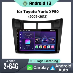 9'' Android 13 Autoradio GPS Navi WIFI BT 2+64G Für Toyota Yaris XP90 2005-2012 - Bild 1 von 11