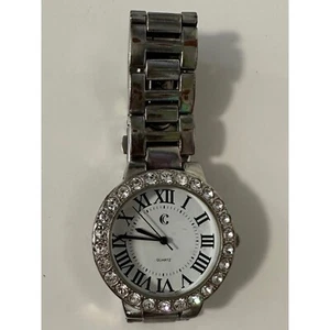 Charming Charlie Womens Silver Tone Jewel Bevel Roman Numeral Quartz Watch 7.5” - Picture 1 of 4