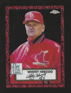 2021 Topps Chrome Platinum Whitey Herzog Cardinals #641 Red Black Refractor 3/5