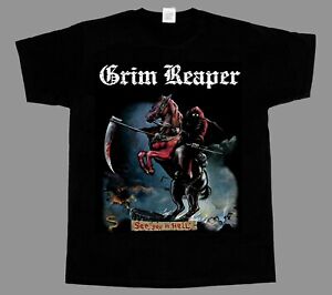  GRIM REAPER SEE YOU IN HELL 1983 AUDIOSLAVE NEW BLACK T-SHIRT