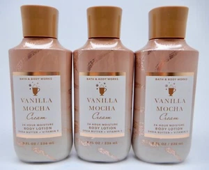 3 BATH & BODY WORKS VANILLA MOCHA CREAM 24 HR MOISTURE BODY LOTION 8 oz NEW - Picture 1 of 10