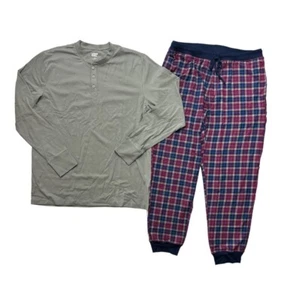 Land's End Men's Long Sleeve Henley & Pant 2-Piece Lounge Set - Picture 1 of 1