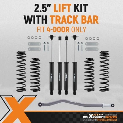 2.5" Lift Kit w/ Front Track Bar for Jeep Wrangler JK 4-Door 2007-2018 - Image 1 of 4