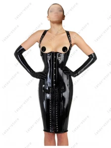 035-7 Latex Rubber Gummi Corset Dress lace up binder one piece customized 0.7mm - Picture 1 of 7