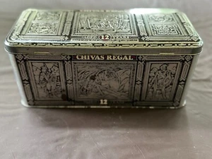 Vintage Chivas Regal Tin Box Aged 12 Years Whisky  With Hinge 10" x 4.5" - Empty - Picture 1 of 4