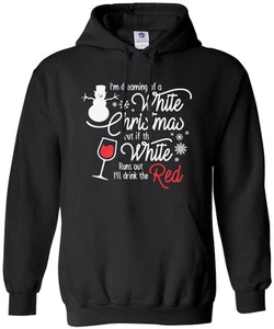 Threadrock Women's Christmas Wine Drinking Hoodie Sweatshirt Funny Gift - Picture 1 of 8