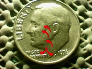 1976 dime no mint mark  Ob~ Rim struck-JS Filled-Die Cracks  RE~ stem error - Picture 1 of 3