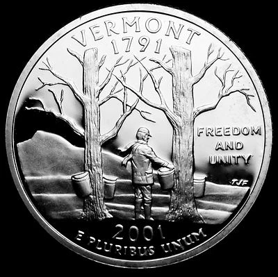 2001-S 25C State Quarter Vermont GDC Proof CN CLAD  (I choose)  - Image 1 of 2