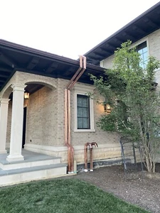 COPPER TWISTED DOWNSPOUT 4” -LENGTH 10 Ft - Picture 1 of 2