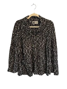 HABITAT Clothes To Live In Womens Cardigan Sweater Black Buttons Lagenlook L ? - Picture 1 of 5