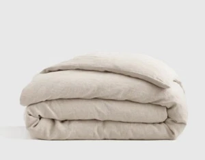 NWOT QUINCE EUROPEAN LINEN KING CAL KING DUVET COVER ONLY NATURAL CHAMBRAY FLAX - Picture 1 of 16
