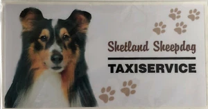 Aufkleber Auto Taxiservice Hund - Rasse: Shetland Sheepdog 16 x 8,5cm - Bild 1 von 1
